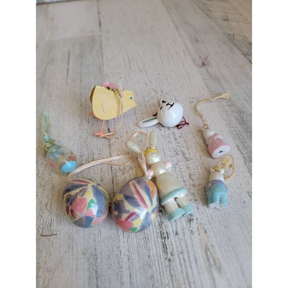 rabbit bunny chick fell egg mini ornament variety spring Decor set - Picture 7 of 9